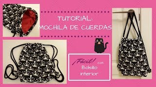 Tutorial Mochila de cuerdas con forro [upl. by Ainnek]