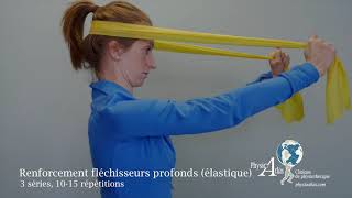 Exercice de réadaptation  Cou Renforcement des fléchisseurs profonds élastique [upl. by Eleets]