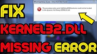 Fix KERNEL32dll is Missing or Not Found In Windows 1110 ❌Not Found Error 💻✅ [upl. by Juanita]