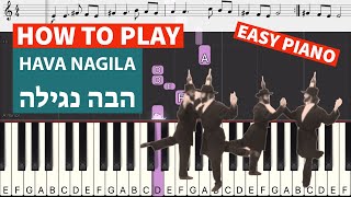 How to play HAVA NAGILA Easy piano Tutorial [upl. by Padgett386]