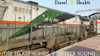 WDP4B ACCELERATION SOUND 🎧 USE HEADPHONES  WDP4B PURE ENGINE SOUND WDP4B LOCOMOTIVE [upl. by Ahseinad]