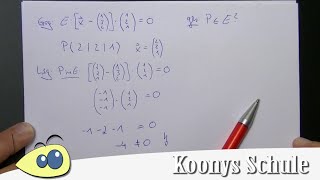 Punktprobe Ebene in Normalenform  Vektorrechnung Mathe Abitur [upl. by Blackwell]