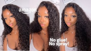 5 MINUTE GLUELESS BEGINNER WIG INSTALL  Lealife Hair Amazon [upl. by Dleifrag]