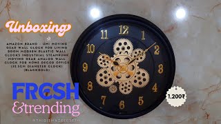 Unboxing Moving Gear Wall Clock for Living Room Modern  Analog Wall Clock for Home Decor Office [upl. by Udale]