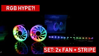 LCPower LCCFPRORGBCOMBO  RGB Luefter amp LED Stripe Test  Review [upl. by Chem916]