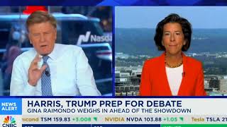 CNBC’s Joe Kernen calls out top Harris Walz surrogate Gina Raimondo after she claims Kamala Harris h [upl. by Eiahpets184]