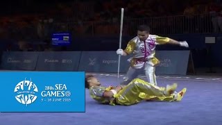 Wushu  Mens Duel Event  Weapon Day 1  28th SEA Games Singapore 2015 [upl. by Grayson]