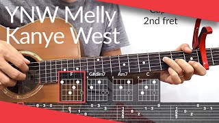 Mixed Personalities YNW Melly Kanye West Guitar Tutorial  Tab amp Chords [upl. by Yeznil]