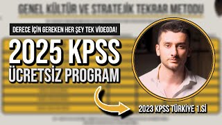 2025 KPSS’DE DERECE YAPMANI SAĞLAYACAK ÜCRETSİZ PROGRAM [upl. by Weinberg]