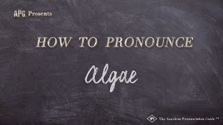 How to Pronounce Algae Real Life Examples [upl. by Ahaelam]