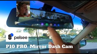 Pelsee 10quot 4K Mirror Dash Cam  Lets Review This  Front and Rear Camera [upl. by Annahvas]