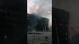 Fire destroys police headquarters in Egypts Ismailia [upl. by Atsirhcal]