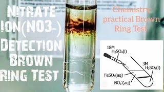 Detection Nitrate IonNO3 Brown Ring Test Chemistry practical [upl. by Yrdua]