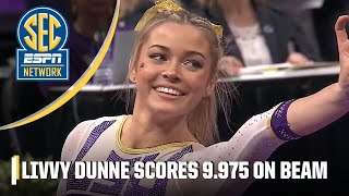 Olivia Dunne is NEAR PERFECT in LSU senior night win over North Carolina 🔥  ESPN College Gymnastics [upl. by Keely559]