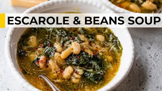 EASY ITALIAN COMFORT FOOD  escarole and beans soup recipe [upl. by Notlef]