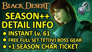 SEASON DETAIL INFO INSTANT LEVEL 61 FREE FULL SET TET BOSS GEAR Black Desert Online BDO Update [upl. by Elbertine]