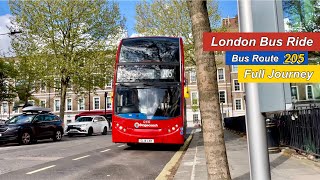 London Bus Ride 🇬🇧 Route 205  Paddington Station to Bow Church  Full Journey [upl. by Eiser]