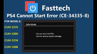 PS4 CUH1215CUH1200 Cannot Start Error Repair Restore Loop Fix Stuck on PS Logo CE343358 Fix [upl. by Mit]
