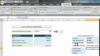 Calculadora Honorarios Calculo de Honorarios en Excel Cuadro combinado [upl. by Ludly]