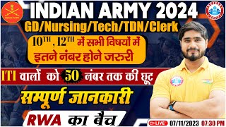 Indian Army 2024 Army GDNursingTechTDNClerk Vacancy Army RWA Batch Full Info By Dharmendra Sir [upl. by Palila]