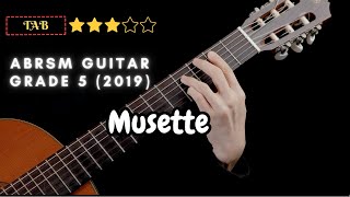 Musette by Anon  ABRSM Classical Guitar Grade 5 List A No1 classical guitar cover with tab [upl. by Namrehs967]