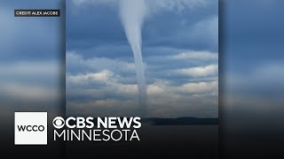 Extremely rare waterspout spotted on Lake Vermilion in Minnesota [upl. by Pergrim]