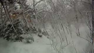 Skiing the Tres Amigos Glades at Stowe Mountain Resort on a Powder Day [upl. by Haliehs]