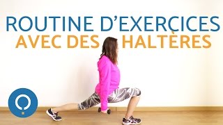 Routine dexercices Fitness avec des petites haltères [upl. by Socin]