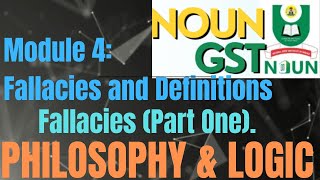 G S T Philosophy and Logic  Fallacies and Definitions [upl. by Eilema384]