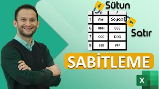 MS Excel Satır Sütun veya Başlık Sabitleme Satır Sütun Dondurma [upl. by Ayomat]