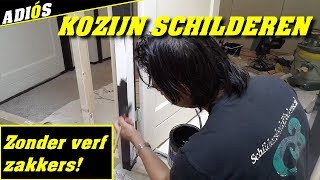 KOZIJN SCHILDEREN Zonder verf zakkers  How to paint a door frame [upl. by Merril]