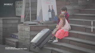 🧳 kids with their heavy luggage going up the stairs  social experiment [upl. by Eninej]