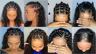 Penteados adoráveis e lindos com elástico para cabelo cacheado [upl. by Annoet]