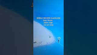 Slackline World Record Jean Roose 36km long 200m above sea level youtubeshort shorts slackline [upl. by Othilia]