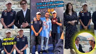 Checo Pérez Alexandra Daddario Max Verstappen Nicholas Galitzine J Balvin En el GP de Monaco [upl. by Assiron437]