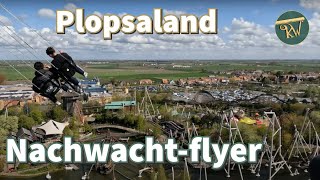 NACHTWACHTFLYER Plopsaland De Panne 2023 onride [upl. by Leela332]