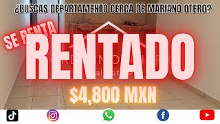 Departamento en Renta Cerca de Guadalupe y Mariano Otero  4800 MXN [upl. by Vonni]