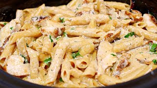 Slow Cooker Cajun Chicken Alfredo Recipe  Easy Dinner [upl. by Ahsieuqal]