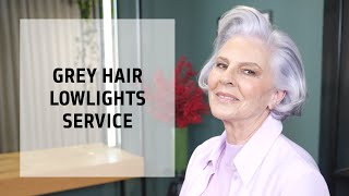 Dimensional Grey Hair Lowlights Service  Goldwell Education Plus [upl. by Ynohtnakram]