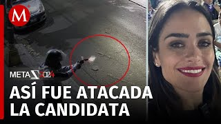 Difunden video del ataque a la candidata Alessandra Rojo de la Vega en CdMx [upl. by Oicnerolf]