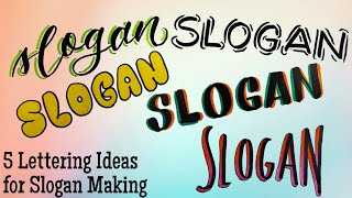 5 Lettering Ideas for Slogan Making  Part 2 [upl. by Bortman317]