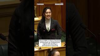 New Zealand MPs protest Indigenous treaty bill with haka [upl. by Srevart]