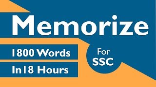 Memorize 1800 Words In 18 Hours For SSC EXAM [upl. by Nihahs]