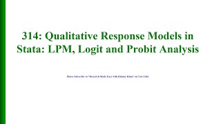 314 Qualitative Response Models LPM Logit and Probit Analysis [upl. by Manoff547]