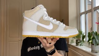 Slept on Nike SB Dunk high UNBLEACHED  My first thoughts from unboxing  on feet look [upl. by Llehsim]