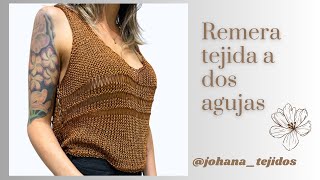 Remera blusa tejida a dos agujas Todas las tallas Woven tshirt Tutorial paso a paso [upl. by Las191]