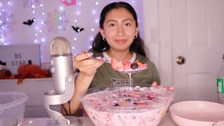 ASMRTrying Hwachae Korean Fruit Bowl 🍓🍉🫐 [upl. by Lyndsey358]