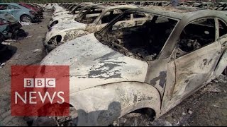 China explosions Inside Tianjin blast zone  BBC News [upl. by Nrojb]