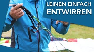 Gleitschirm Leinen EINFACH entwirren  Gleitschirmfliegen lernen  Flugschule Hirondelle Weinheim [upl. by Somerville]