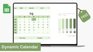 How to make an Dynamic Calendar in google sheets  Free Template Level 2 [upl. by Maise]